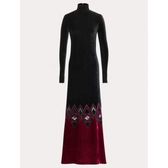 Ralph Lauren Collection Turtleneck Velvet Dress Runway Long Gown Anniversary 4 - Picture 4 of 14